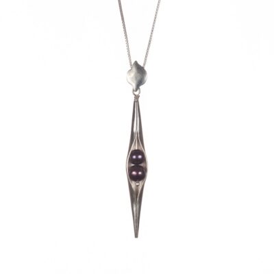 Black Pearl Seedpod Pendant, ethical jewellery handcrafted by Caraliza Designs