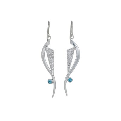 Chase Your Dreams Blue Topaz earrings, ethical Irish jewellery handcrafted in sterling silver, by Caraliza Designs