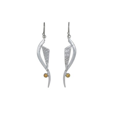 Chase Your Dreams Citrine earrings, ethical Irish jewellery handcrafted in sterling silver, by Caraliza Designs
