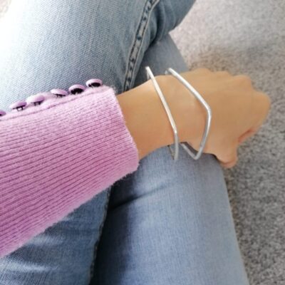 Four Elements square bangles, Irish jewellery ethically handcrafted in sterling silver by Caraliza Designs