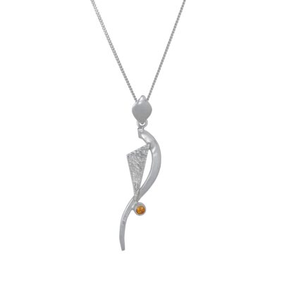 Chase Your Dreams Orange Citrine Pendant Irish jewellery ethically handcrafted in sterling silver by Caraliza Designs