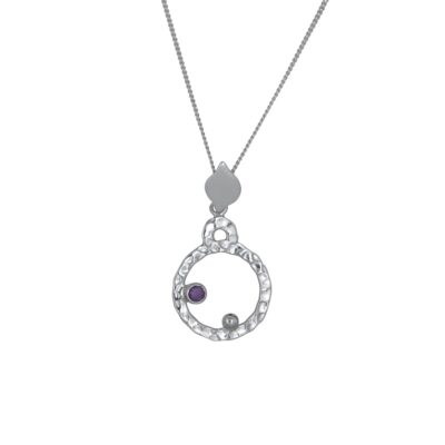 Circle of Love Amethyst Pendant Irish jewellery ethically handcrafted in sterling silver by Caraliza Designs