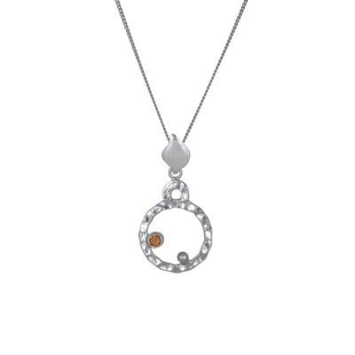 Cosmos Orange Citrine Pendant Irish jewellery ethically handcrafted in sterling silver by Caraliza Designs