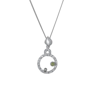Circle of Love Peridot Pendant Irish jewellery ethically handcrafted in sterling silver by Caraliza Designs