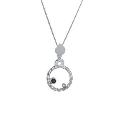 Circle of Love Smoky Topaz Pendant Irish jewellery ethically handcrafted in sterling silver by Caraliza Designs