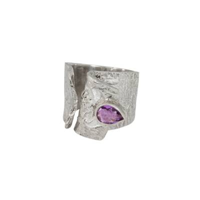 Amethyst Cocktail Ring, Irish designed jewellery handcrafted in sterling silver by Caraliza Designs
