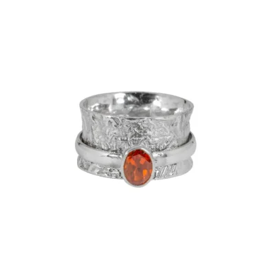 Orange Citrine Serenity Spinner Ring, Irish jewellery ethically handcrafted in sterling silver by Caraliza Designs