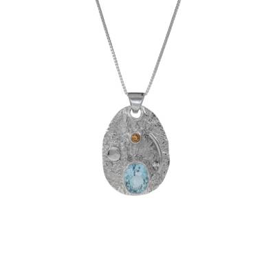 Blue Topaz Citrine Your Are My Universe Pendant, Irish designed jewellery handcrafted in sterling silver by Caraliza Designs