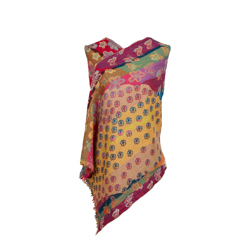 Butterfly Garden Merino Wool Shawl by Caraliza Designs