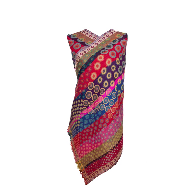 Dynamic Kandinsky Merino Wool Shawl by Caraliza Designs