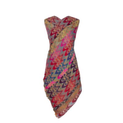 Disco Chevrons Merino Wool Shawl Eco Sustainable Fashion by Caraliza Designs