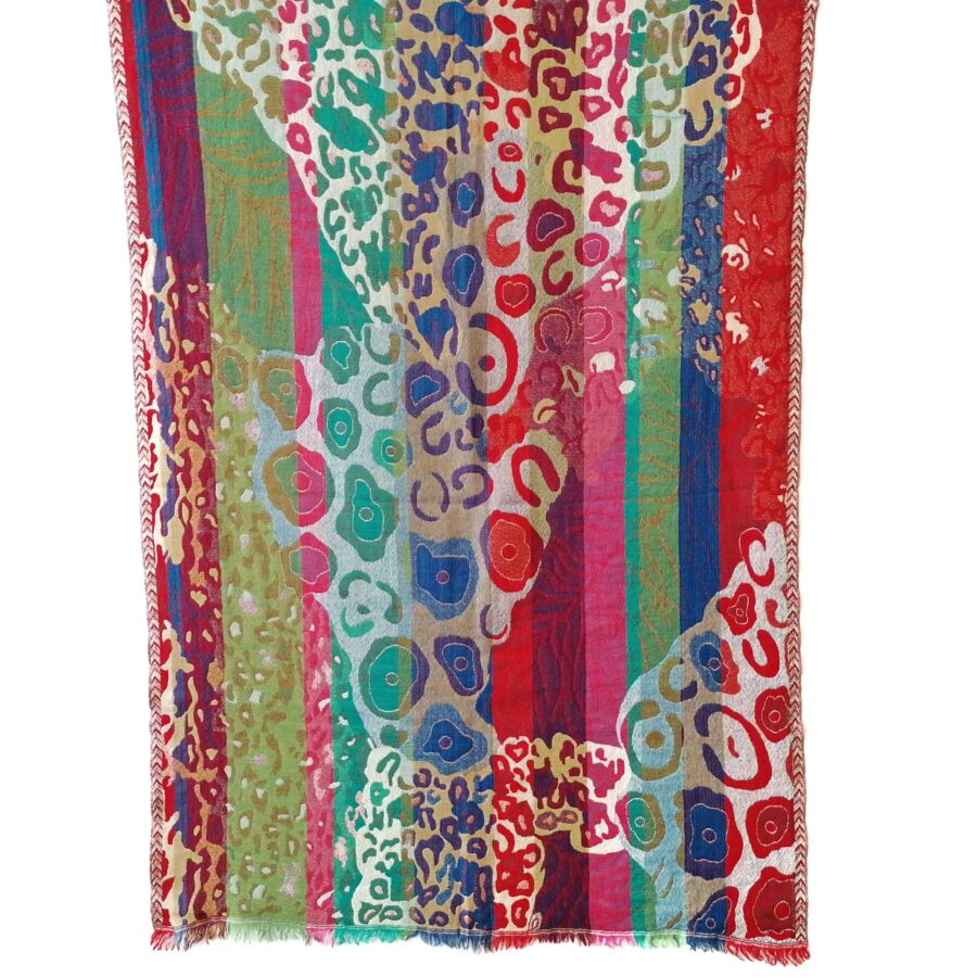 Vibrant Klimt Merino wool shawl by Caraliza Designs