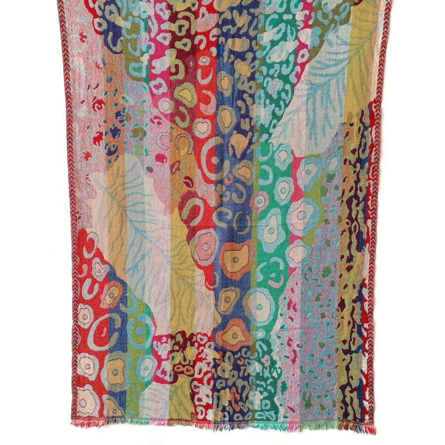 Vibrant Klimt Merino wool shawl by Caraliza Designs