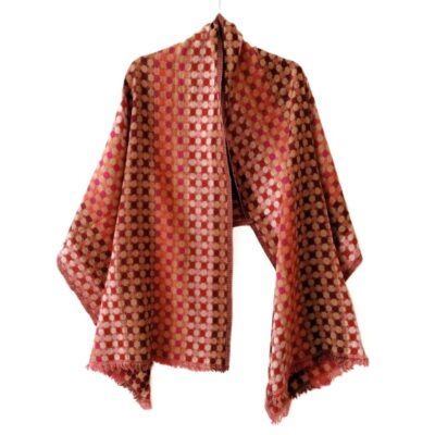 Rustic Polka Dot Merino Wool Shawl by Caraliza Designs
