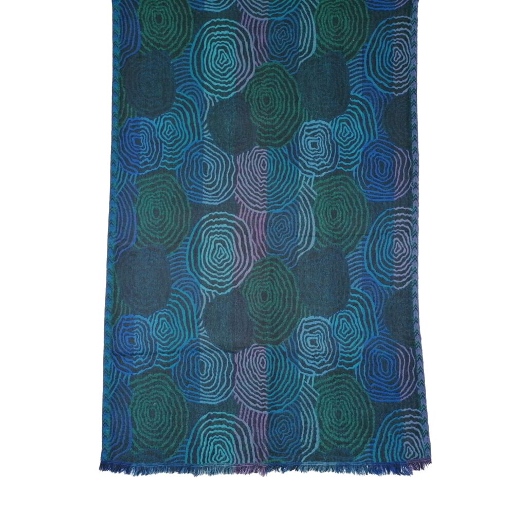 Midnight Spirals Merino Wool Shawl by Caraliza Designs