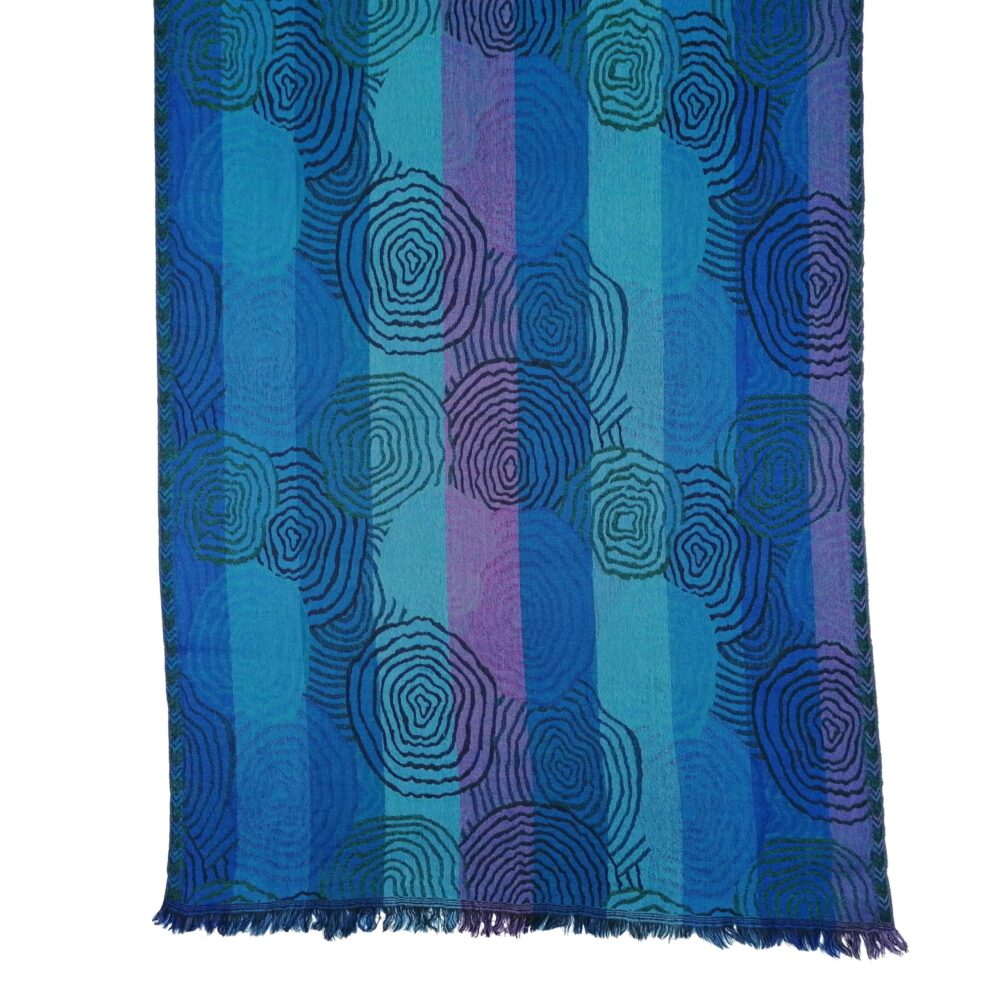 Midnight Spirals Merino Wool Shawl by Caraliza Designs