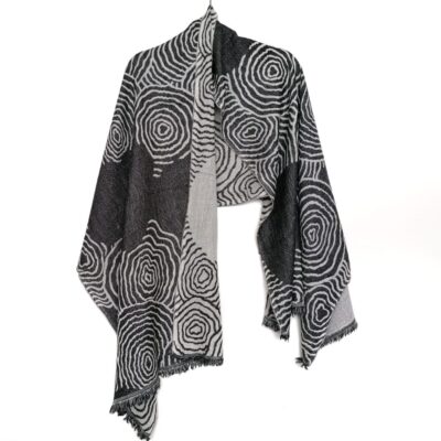 Silver Spirals Merino Wool Shawl by Caraliza Designs