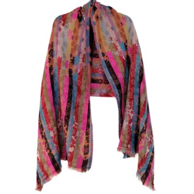 Flowers and Petals Merino Wool Shawl by Caraliza Designs