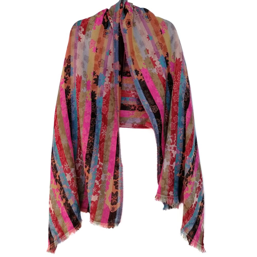 Flowers and Petals Merino Wool Shawl by Caraliza Designs