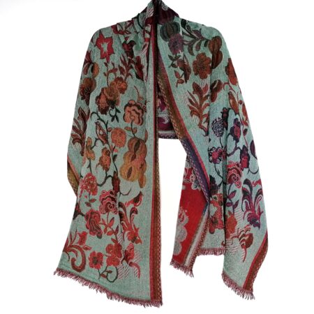 Apple and Sage Forest Merino Wool Shawl by Caraliza Designs