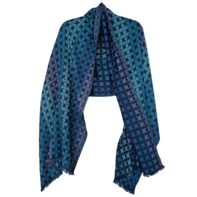 Midnight Polka Dot merino wool shawl by Caraliza Designs