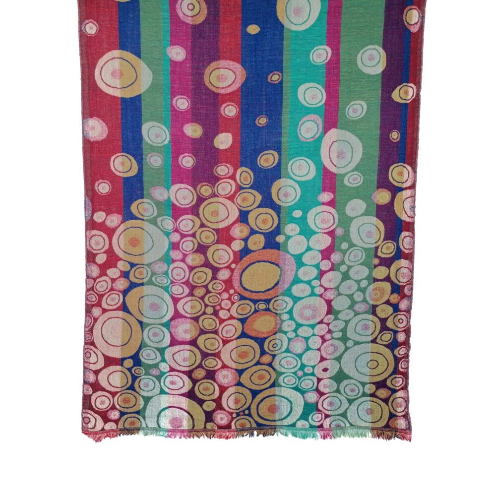 Rainbow Bubbles Merino Wool Shawl by Caraliza Designs