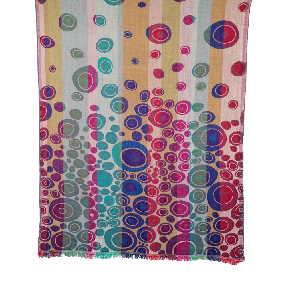 Rainbow Bubbles Merino Wool Shawl by Caraliza Designs