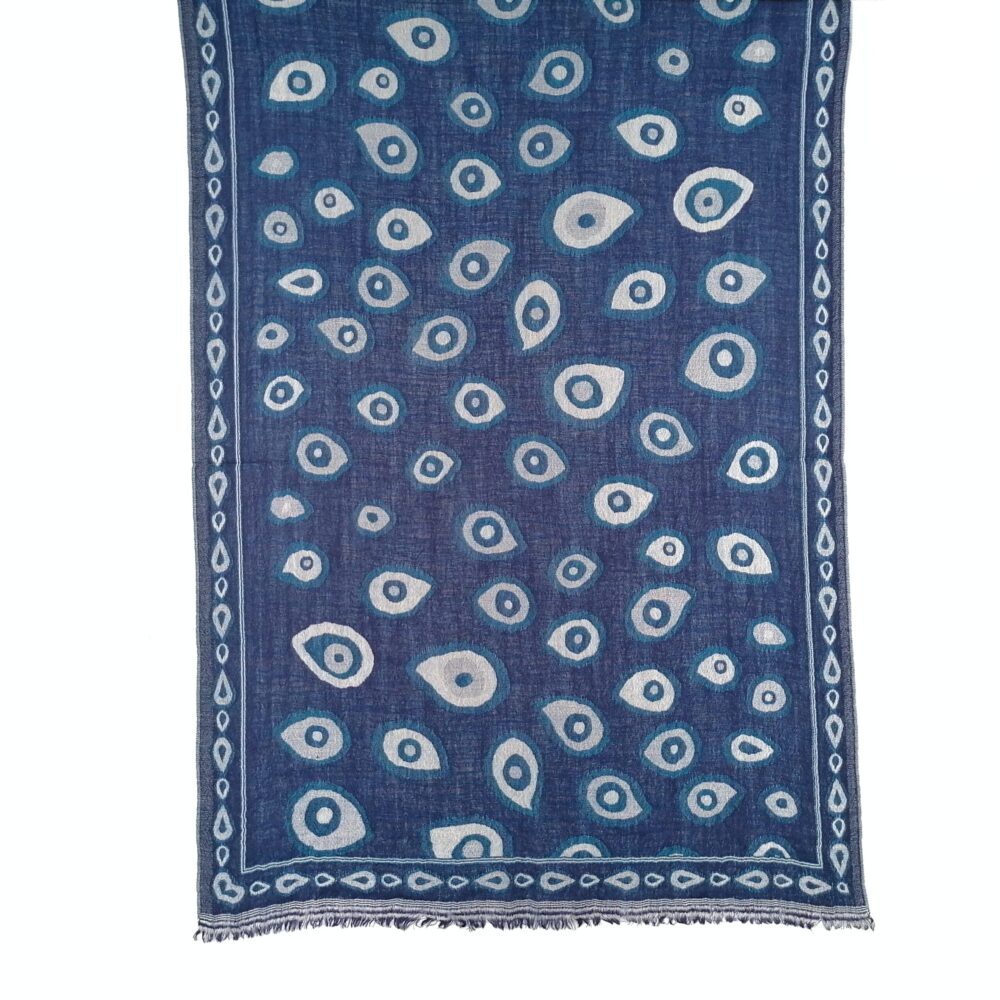 Indigo Peacock Merino Wool Shawl by Caraliza Designs