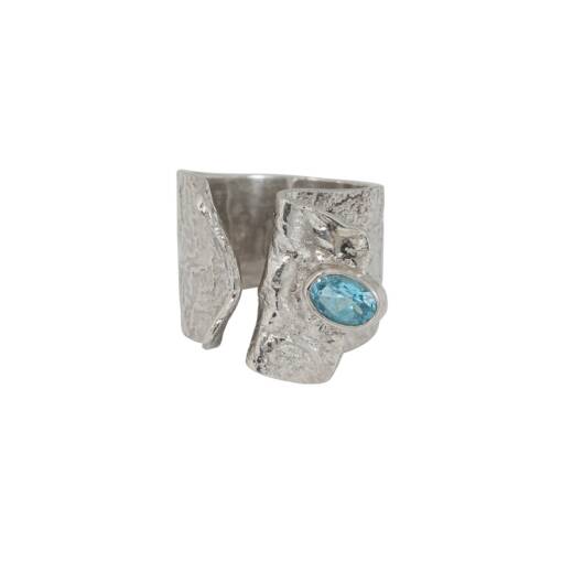 Blue Topaz Cocktail Ring, Irish designed jewellery handcrafted in sterling silver by Caraliza Designs