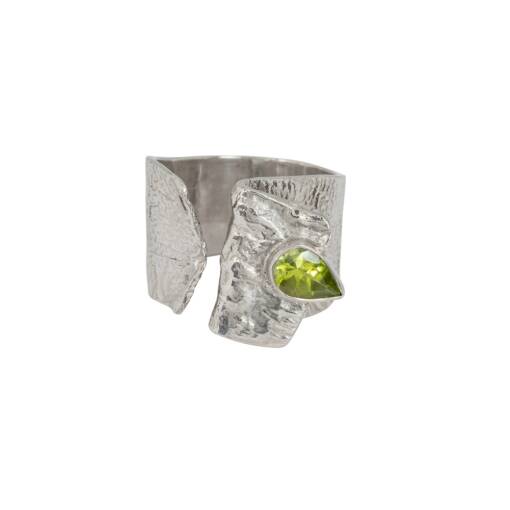 Peridot Cocktail Ring, Irish designed jewellery handcrafted in sterling silver by Caraliza Designs