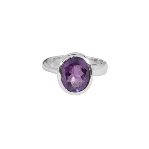 Perfectly Imperfect Oval Amethyst Ring, Irish designed jewellery handcrafted in sterling silver by Caraliza Designs
